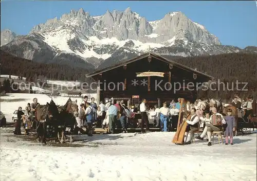 Going Wilden Kaiser Tirol Jausenstation Koasastadl Pferdeschlitten Kat. Going am Wilden Kaiser