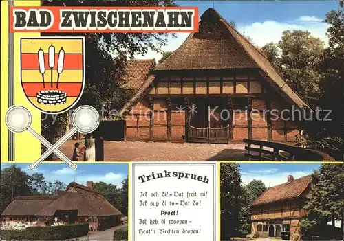 Bad Zwischenahn Altes Bauernhaus Gaststaette Trinkspruch Wappen Kat. Bad Zwischenahn