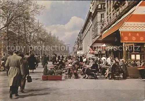 Paris Avenue des Champs Elysees Cafe Restaurant Kat. Paris