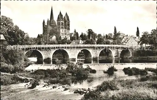 Limburg Lahn Lahnbruecke und Dom Kat. Limburg a.d. Lahn