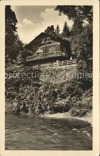 Schwarzburg Thueringer Wald Gasthaus Schweizerhaus im Schwarzatal Kat. Schwarzburg