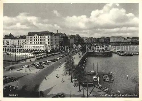 Hamburg Jungfernstieg mit Alsterpavillon Kat. Hamburg