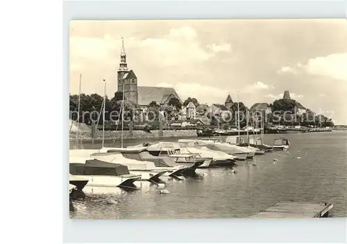 Tangermuende Bootshafen Kirche Kat. Tangermuende