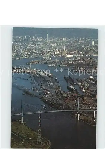 Hamburg Koehlbrandbruecke Fliegeraufnahme Kat. Hamburg