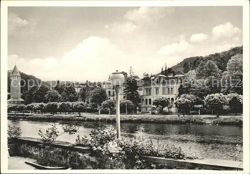 Bad Ems Haus Eckstein Uferpartie an der Lahn Kat. Bad Ems