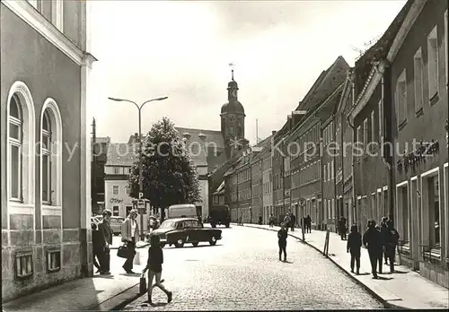 Dippoldiswalde Osterzgebirge Platz des Friedens und Stadtkirche Kat. Dippoldiswalde