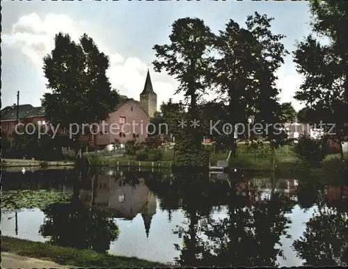 Niederkruechten Dorfweiher mit Kirche Kat. Niederkruechten