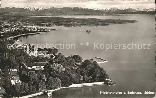 Friedrichshafen Bodensee Schloss Alpenkette Fliegeraufnahme Kat. Friedrichshafen