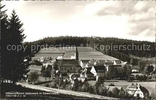 Schoenwald Schwarzwald Ortsansicht mit Kirche Hoehenluftkurort Kat. Schoenwald im Schwarzwald