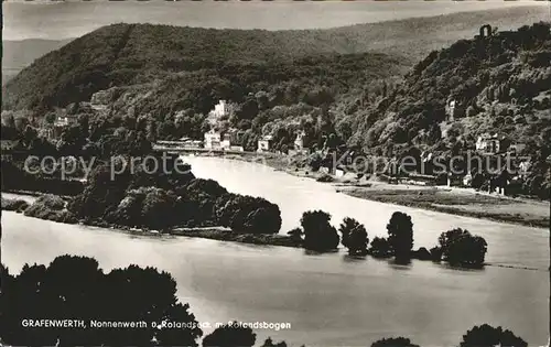 Grafenwerth Insel Nonnenwerth Rhein Rolandseck Rolandsbogen Kat. Bad Honnef