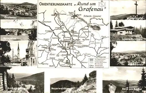 Grafenau Niederbayern und Umgebung Orientierungskarte Bayerischer Wald Kat. Grafenau