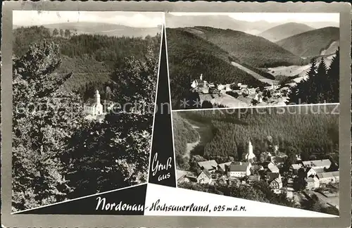 Nordenau Ortsansicht mit Kirche Panorama Kat. Schmallenberg