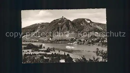 Petersberg Koenigswinter Panorama Rhein mit Drachenburg und Drachenfels Kat. Koenigswinter