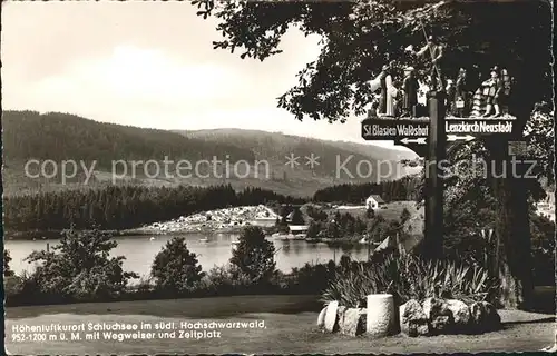 Schluchsee Wegweiser Zeltplatz Schwarzwald Kat. Schluchsee