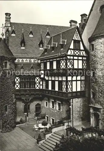 Wernigerode Harz Schlosshof Feudalmuseum Fachwerk Kat. Wernigerode