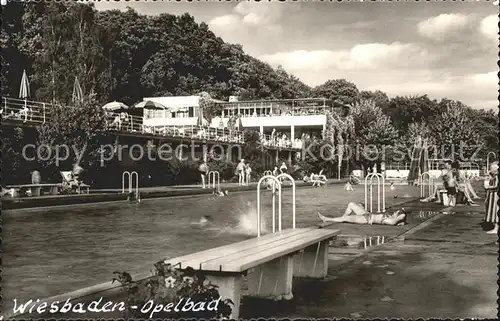 Wiesbaden Opelbad Schwimmbad Kat. Wiesbaden