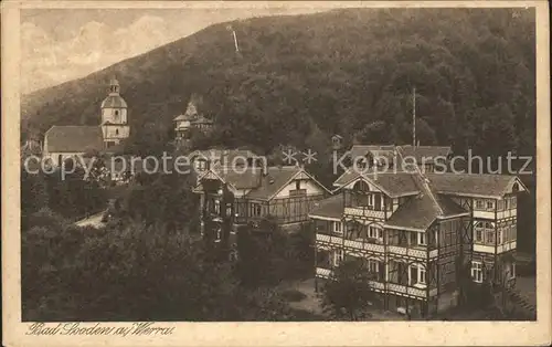 Bad Sooden Allendorf Ortsansicht mit Kirche Kupfertiefdruck Kat. Bad Sooden Allendorf