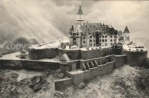 Koenigstein Taunus Modell der Festung Koenigstein vor Zerstoerung 1796 Stadtmuseum im alten Rathaus Kat. Koenigstein im Taunus