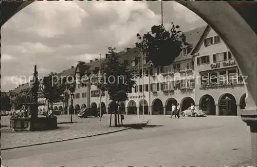 Freudenstadt Marktplatz Brunnen Arkaden Hoehenkurort Schwarzwald Kat. Freudenstadt