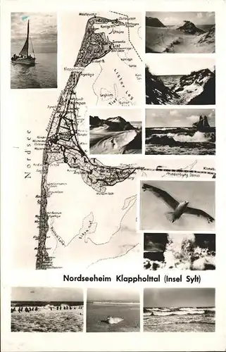 Insel Sylt Landkarte Nordseeheim Klappholttal Kat. Westerland