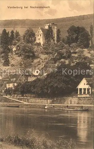 Neckarsteinach Vorderburg Uferpartie am Neckar Kat. Neckarsteinach