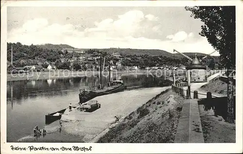 Trier Partie an der Mosel Alter Kran Kat. Trier