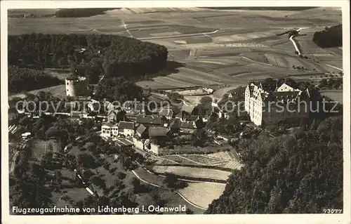 Lichtenberg Odenwald Fliegeraufnahme Gasthaus Schloss Lichtenberg Kat. Fischbachtal