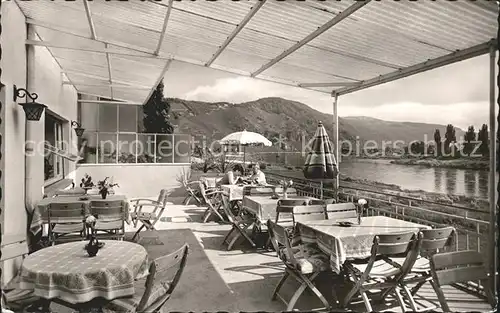 uerzig Hotel Weinhaus Moselschild Terrasse Kat. uerzig