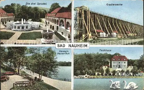 Bad Nauheim Gradierwerke Teichhaus Herzogin Marien  Ruh Kat. Bad Nauheim