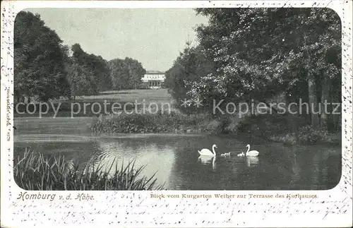 Bad Homburg Blick vom Weiher zur Terrasse des Kurhauses Kat. Bad Homburg v.d. Hoehe