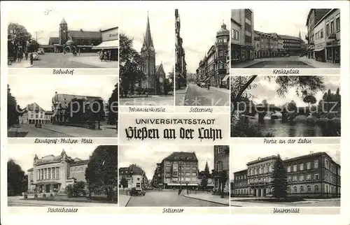 Giessen Lahn Bahnhof Johanniskirche Kreuzplatz Staatstheater Selterstor Universitaet Lahnpartie Kat. Giessen