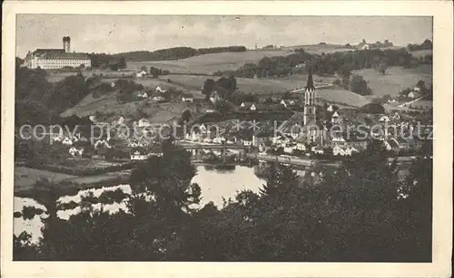 Vilshofen Donau mit Benediktiner Abtei Schweiklberg Kat. Vilshofen an der Donau