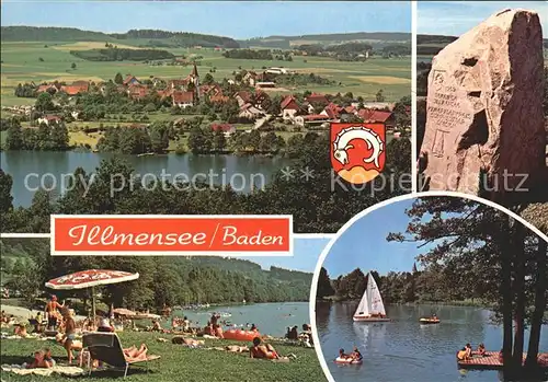 Illmensee Panorama Strand Segelpartie Felsen Kat. Illmensee