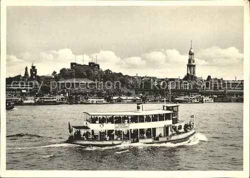 Hamburg Hafen mit Seewarte und Michaeliskirche Ausflugsdampfer Kat. Hamburg