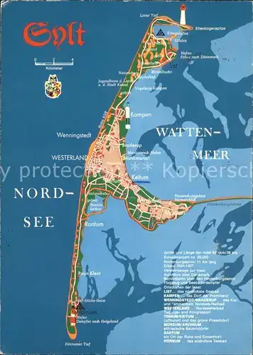 Sylt Landkarte Kat. Sylt Ost