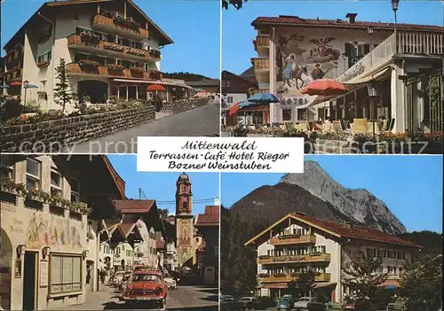 Mittenwald Bayern Cafe Hotel Rieger Bozner Weinstuben Kat. Mittenwald