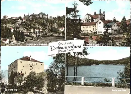 Saldenburg Schloss Fuerstenstein und Engelburg Rothauer See Kat. Saldenburg