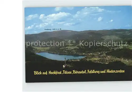 Titisee Hochfirst Baerental Feldberg Interzarten Fliegeraufnahme Kat. Titisee Neustadt