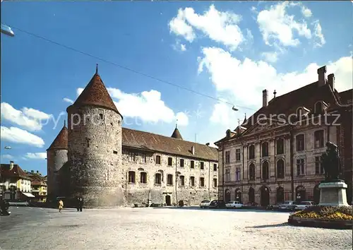 Yverdon les Bains Chateau Hotel de Ville Monument Pestalozzi Kat. Yverdon les Bains