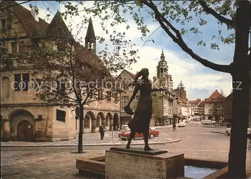 Heilbronn Neckar Kirchbrunnenstr mit Kaethchendenkmal Kat. Heilbronn