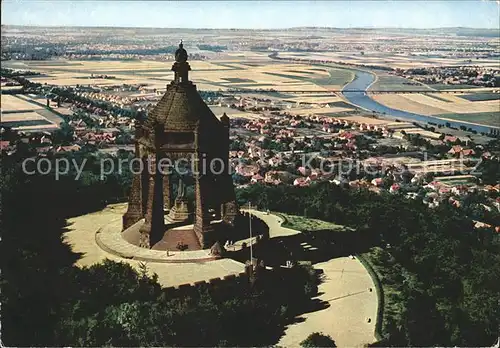 Porta Westfalica Kaiser Wilhelm Denkmal Wittekindsberg Fliegeraufnahme Kat. Porta Westfalica