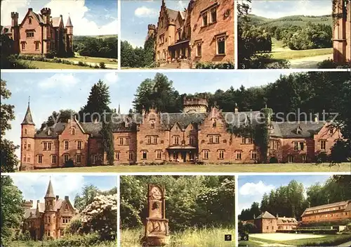 Ernsttal Baden Sanatorium Schloss Waldleiningen Teilansichten Brunnen Denkmal Turnhalle Schwesternhaus Kat. Mudau