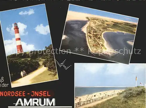 Amrum Leuchtturm Fliegeraufnahme Strandpartie Kat. Nebel