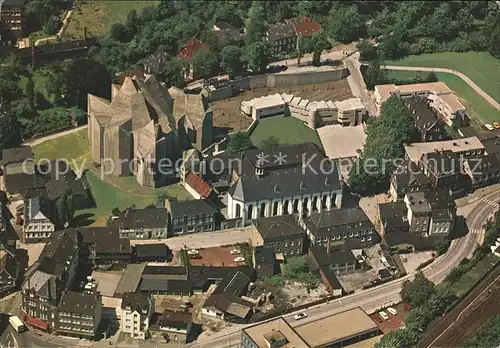 Neviges Velbert Neue Wallfahrtskirche mit Pilgerzentrum Fliegeraufnahme / Velbert /Mettmann LKR