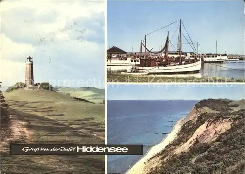 Insel Hiddensee Turm Hafen Boote  Kat. Insel Hiddensee