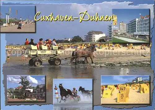 Duhnen Nordsee Pferdewagen am Strand Kat. Cuxhaven