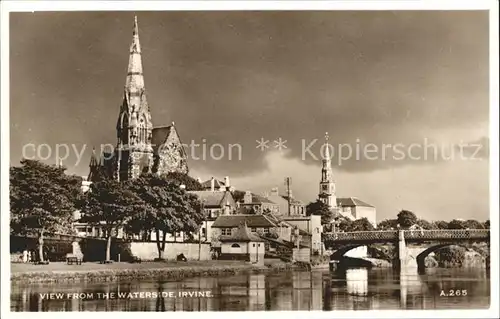 Irvine North Ayrshire mainland View from the waterside Bridge Church Kat. North Ayrshire mainland