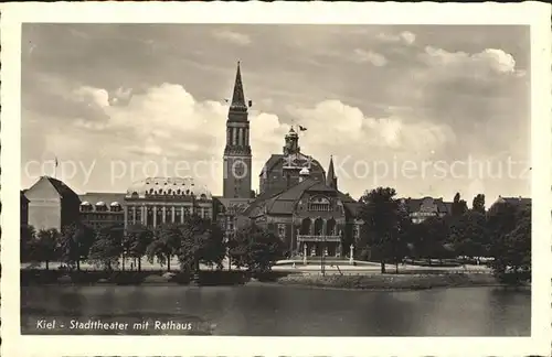 Kiel Stadttheater mit Rathaus Kat. Kiel