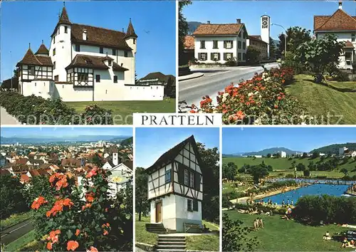 Pratteln Schloss Dorfpartie Schwimmbad Kat. Pratteln