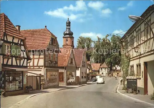 Rheinzabern Hauptstrasse Gaststaette Kirchturm Kat. Rheinzabern